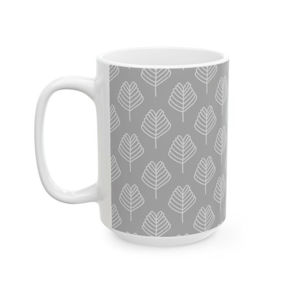 Classic Mug - Light Gray Leaf Pattern 1