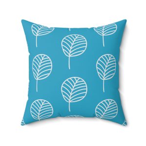 Leaf Pattern Spun Polyester Square Pillow | Eco-Friendly Home Decor