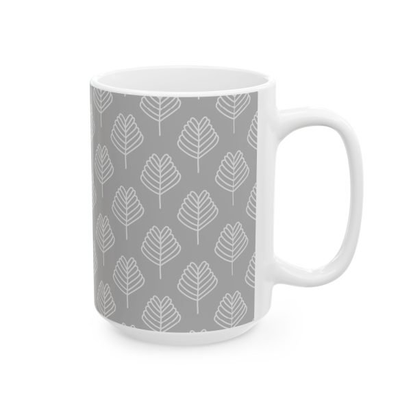 Classic Mug - Light Gray Leaf Pattern 1