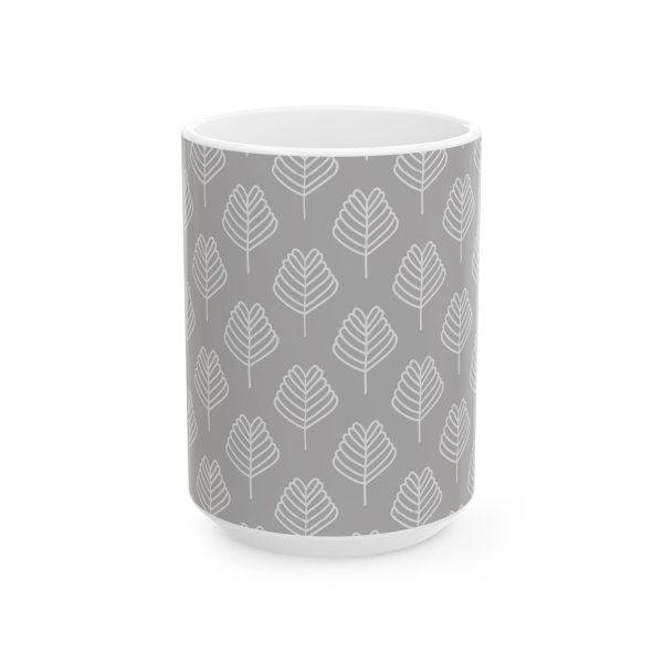 Classic Mug - Light Gray Leaf Pattern 1