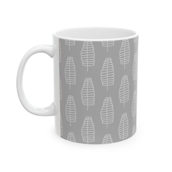 Classic Mug - Light Gray Leaf Pattern 4