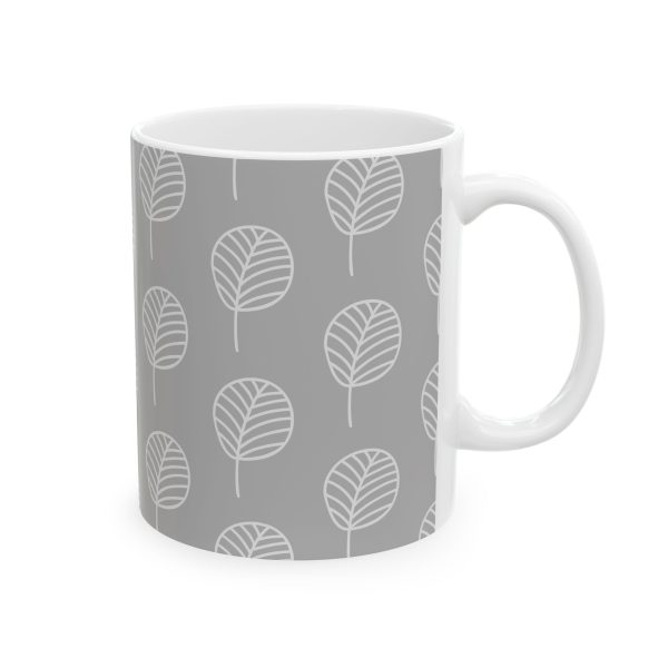 Classic Mug - Light Gray Leaf Pattern 2