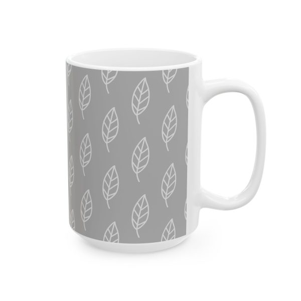 Classic Mug - Light Gray Leaf Pattern 3
