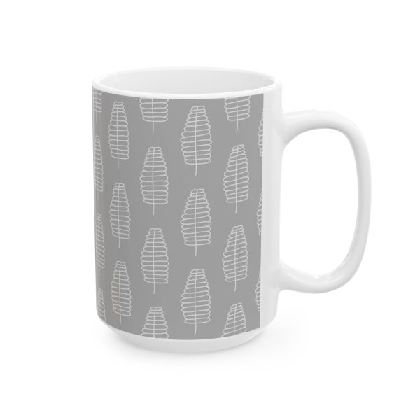 Classic Mug - Light Gray Leaf Pattern 4