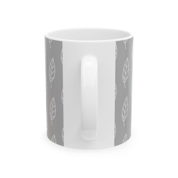 Classic Mug - Light Gray Leaf Pattern 3