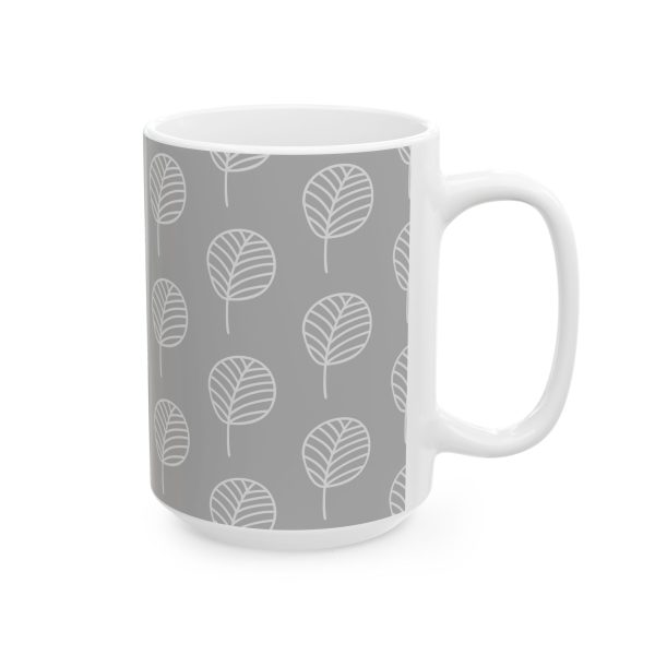 Classic Mug - Light Gray Leaf Pattern 2
