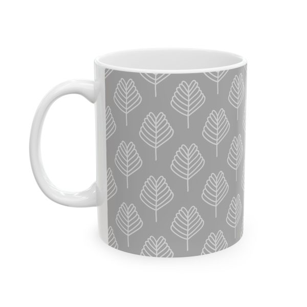 Classic Mug - Light Gray Leaf Pattern 1