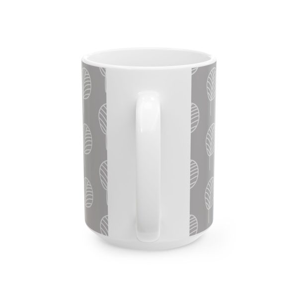 Classic Mug - Light Gray Leaf Pattern 2