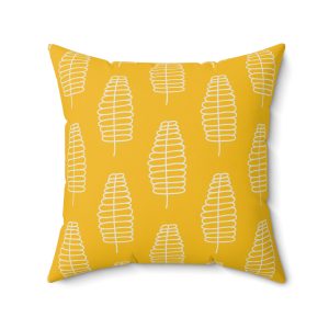 Cozy Yellow Pine Cone Decorative Pillow | Modern Home Accent