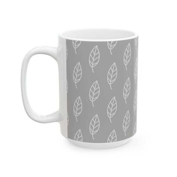 Classic Mug - Light Gray Leaf Pattern 3
