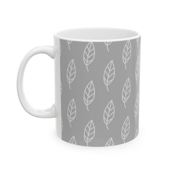 Classic Mug - Light Gray Leaf Pattern 3
