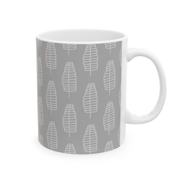 Classic Mug - Light Gray Leaf Pattern 4