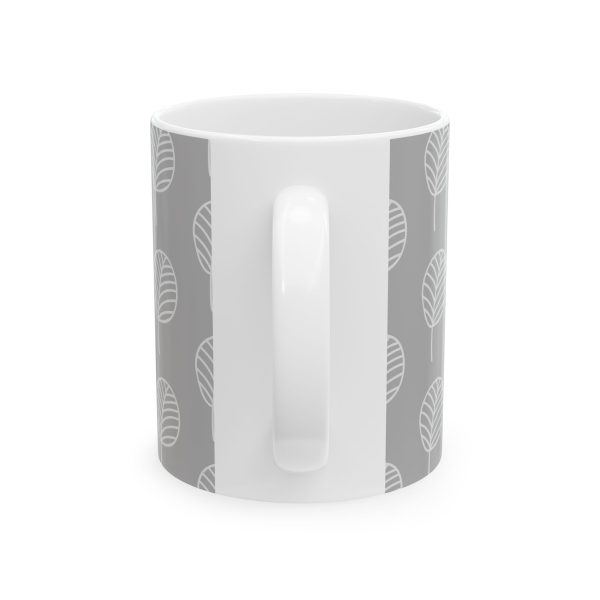 Classic Mug - Light Gray Leaf Pattern 2