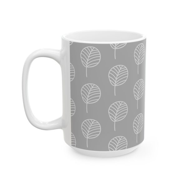 Classic Mug - Light Gray Leaf Pattern 2