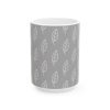 Classic Mug - Light Gray Leaf Pattern 3