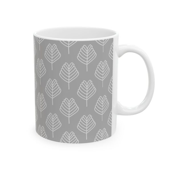 Classic Mug - Light Gray Leaf Pattern 1