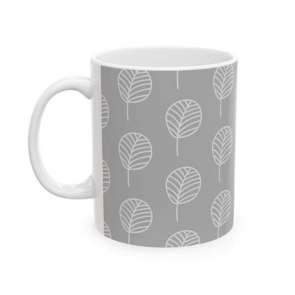 Classic Mug - Light Gray Leaf Pattern 2