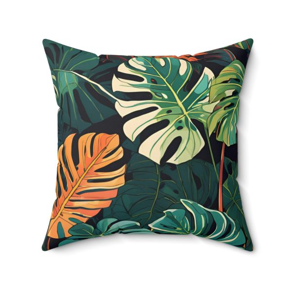 Tropical Leaf Decorative Pillow | Spun Polyester Cushion for Home Decor