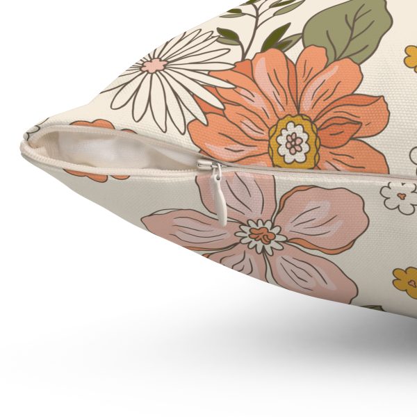 Floral Square Pillow - Vibrant Vintage Design for Cozy Home Decor