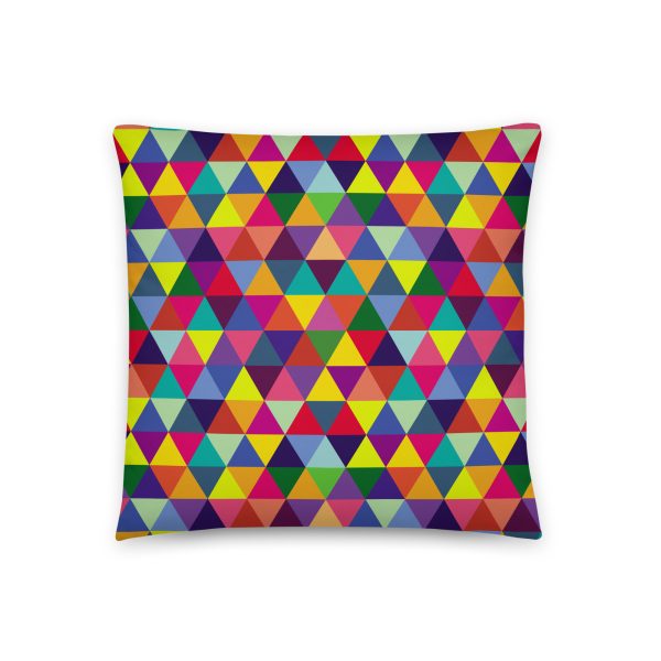 Basic Pillow -  Colorful Triangles Pattern