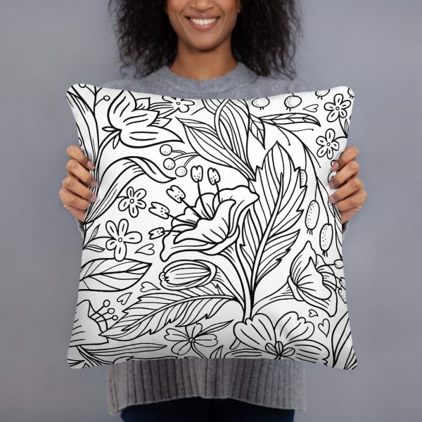 Basic Pillow - Outline Flower Pattern