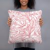 Basic Pillow - Ruby Outline Flower Pattern