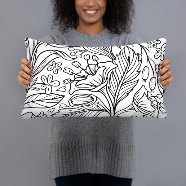 Basic Pillow - Outline Flower Pattern