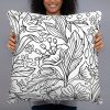 Basic Pillow - Outline Flower Pattern