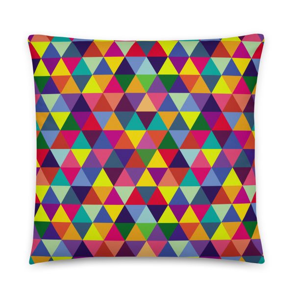 Basic Pillow -  Colorful Triangles Pattern