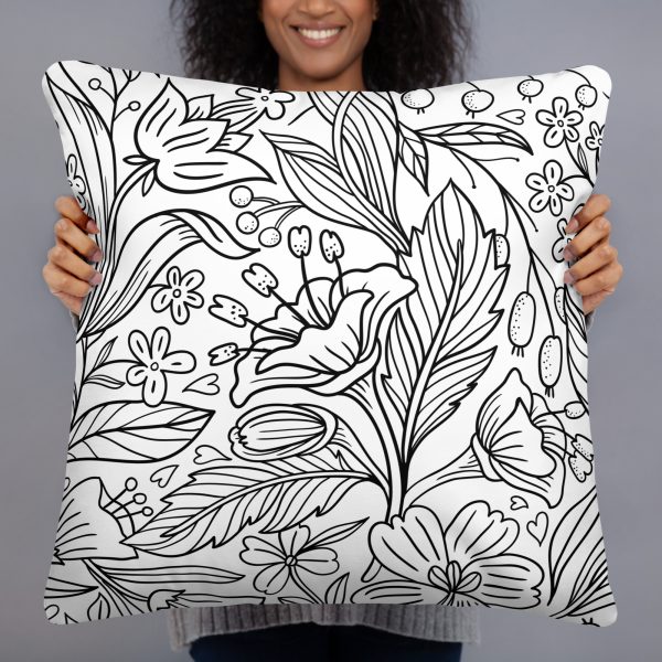 Basic Pillow - Outline Flower Pattern