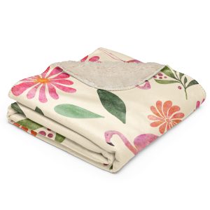 Sherpa blanket - Floral Flamingo Fantasy