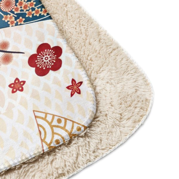 Sherpa blanket - Oriental Wave & Blossom