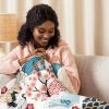 Sherpa blanket - Oriental Wave & Blossom