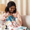Sherpa blanket - Oriental Wave & Blossom