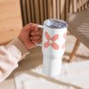 Travel mug with a handle - Pinkish Flower