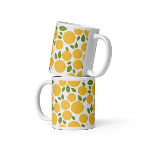 White glossy mug - Oranges Pattern