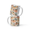 White glossy mug - Floral Pattern