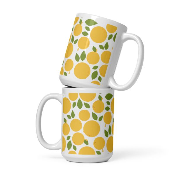 White glossy mug - Oranges Pattern